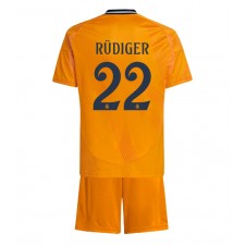 Real Madrid Antonio Rudiger #22 Bortedraktsett Barn 2024-25 Kortermet (+ korte bukser)